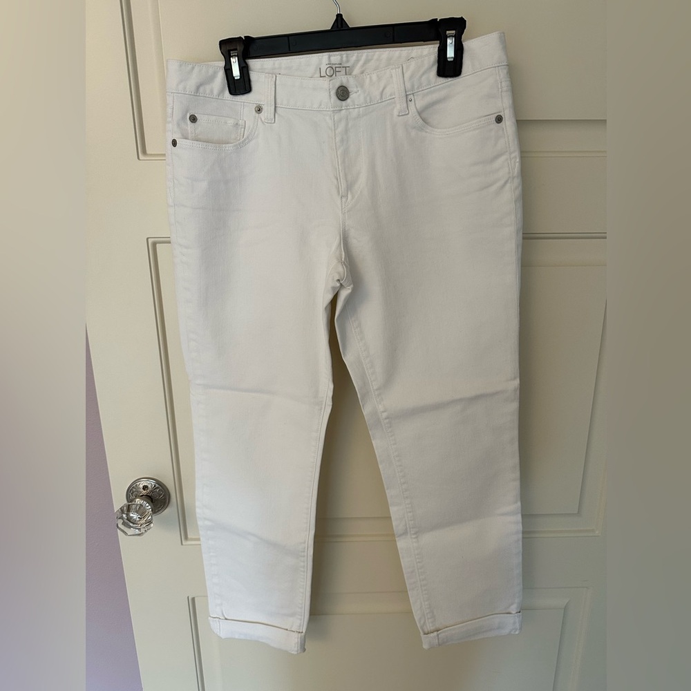 Loft Modern Straight Leg Jean in White